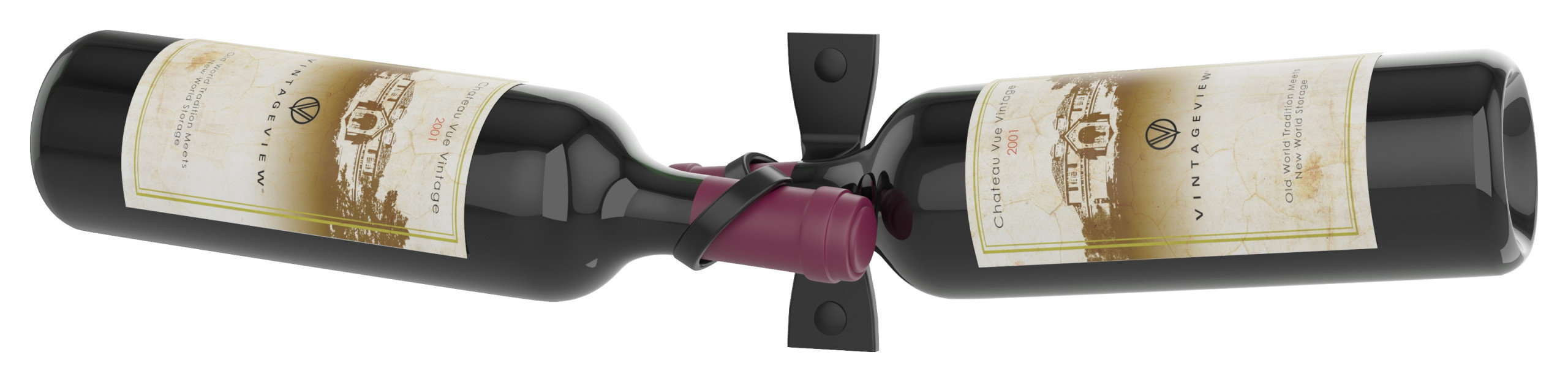 Helix Dual 5 (minimalist wall mounted metal wine rack) - Industrial ...