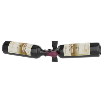 Helix Dual 5 (minimalist wall mounted metal wine rack), Matte Black, Standard