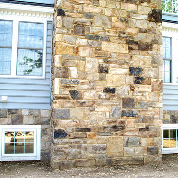 Stone chimney and firplace by Quality Concrete constructed in Leesburg ,VA