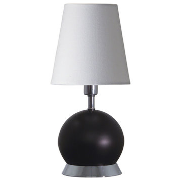 House of Troy GEO110 Geo 1 Light 12"H Vase Table Lamp - Black Matte / Chrome
