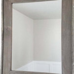 My Barnwood Frames - Bountiful Mirror, 30"x42", Briarsmoke - We love the rustic beauty barnwood brings to the home, but it's difficult to be sure if the variations in color will fit with your existing decor. Take the guess work out of ordering with the Bountiful Mirror series. Our newest design, modeled after our Lighthouse Series, keeps the overall look of our top selling mirror while giving you more control of the color. The Bountiful Mirror is made from rough Cedar that is stained and dry brushed giving it texture to resemble reclaimed wood. This processes allows for color consistency from one order to the next. This Mirror is offered in three different colors: Weathered Gray, Briarsmoke (mid tone-brown), and Beachwood (light brown). Each mirror is finished in an authentic barnwood outer trim adding to the overall rustic charm of the Mirror.