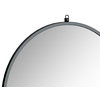 Haylo Black 36 Framed Round mirror with hook