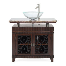 36" Artturi Vessel Sink Brown Bathroom Vanity With Faucet
