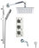 Chrome Thermostatic Shower System With 8" Square Rain Head Handset & Tub Spout