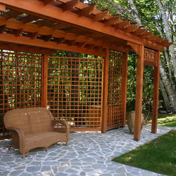 Pergola with Privacy Lattice - Pergolas