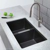 Kraus KGU-434 32-1/2" Double Basin Undermount Granite Composite - Black Onyx