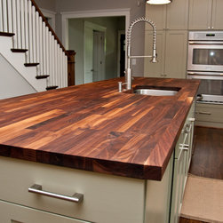 Custom Walnut Butcher Block Counter - Kitchen Countertops