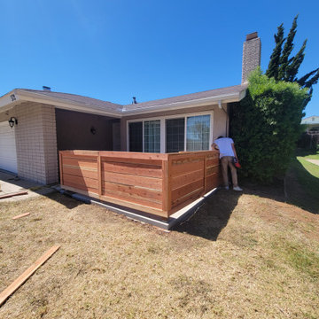 Redwood Fence and Concrete patio preparation