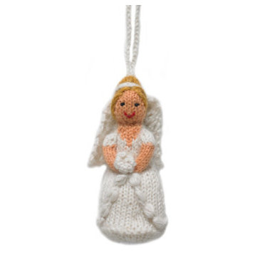 Hand Knit Bride Christmas Ornament
