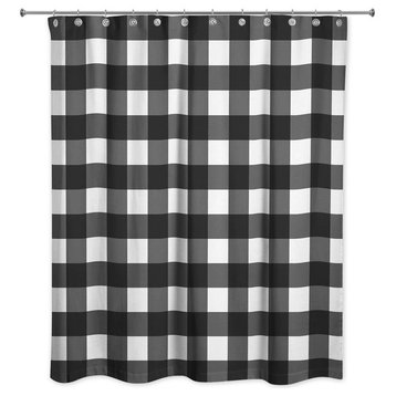 Black Buffalo Check Shower Curtain