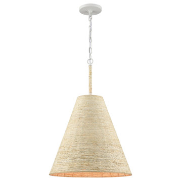 Abaca 17'' Wide 1-Light Pendant Textured White