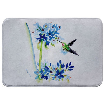 Hummingbird & Blue Flower Bath Mat 24x36