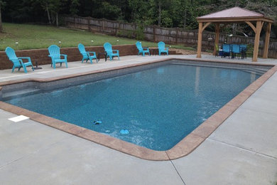 liner pool with stamped coping