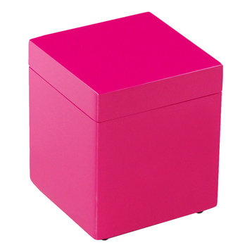 Hot Pink Lacquer Bathroom Accessories, Canister