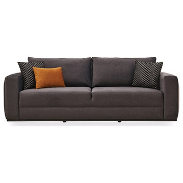 Enza Home Carino 3-Seater Fabric & Wood Sofa Bed in Dark Gray