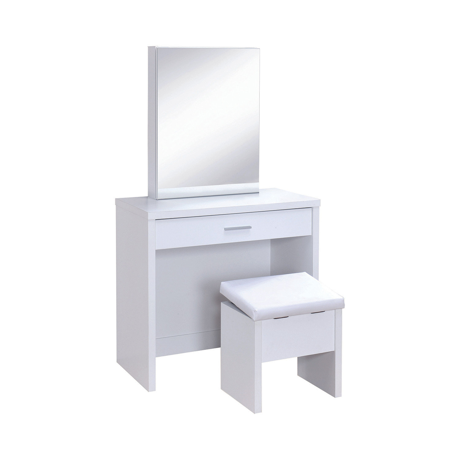 2 Piece Vanity Set With LiftTop Stool Transitional Bedroom