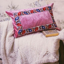 April Showers Pink Velvet Cushion - Decorative Pillows