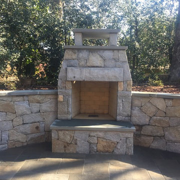 Dunwoody small backyard with Outdoor Fireplace