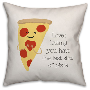 Last Slice of Pizza 16x16 Throw Pillow