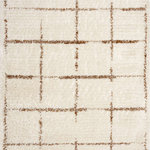Alpine Rug Co. - Reese Collection Cream Rust Distressed Ribbed Shag Area Rug, 5'3"x7'7" - Versatile style and trending colours is what makes up the Reese collection. Soft shaggy pile and ribbing combined make for a unique texture.