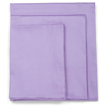 Solid Lavender Cotton Duvet Cover Set, Double/Full