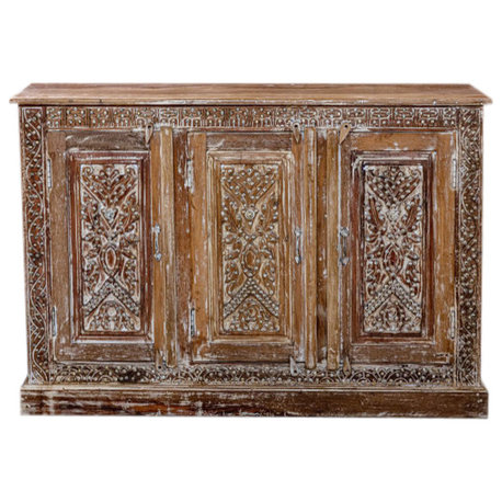 Consigned Antique Sideboard Cabinet Hand Carved Chest Server Buffet 52x35