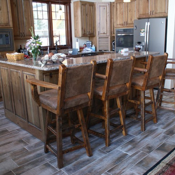 Reclaimed wood bar stools