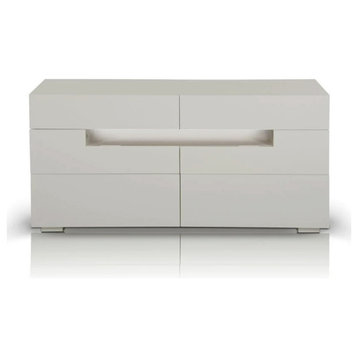 Kento Modern LED White Lacquer Dresser