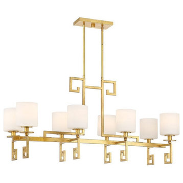 8 Light Linear Chandelier In Modern Style-21 Inches Tall and 15.5 Inches Wide