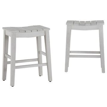 Holiday Set of 2 White Counter Stools