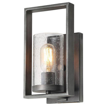 LNC 1-Light Glass Wall Sconces Bathroom Rustic Vanity Light