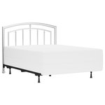 Hillsdale Furniture - Hillsdale Claudia Full/Queen Metal Headboard and Frame - Casual elegance comes to life in the Hillsdale Furniture Claudia Headboard. This metal headboard fits full- and queen-size beds and includes a headboard featuring a simple low-arch design with subtly accented spindles and top rail inset. The Matte Nickel finish adds a touch of glamour without becoming glitzy. Update your bedroom décor with the Claudia Full/Queen Headboard. Includes headboard and bed frame. Box spring and mattress not included. Assembly required.