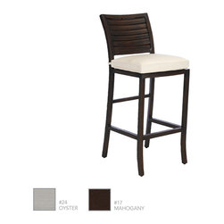 Palm Tropical Wrought Aluminum Bar Stool by Summer Classics - Outdoor Bar Stools And Counter Stools