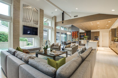Example of a minimalist living room design in Dallas