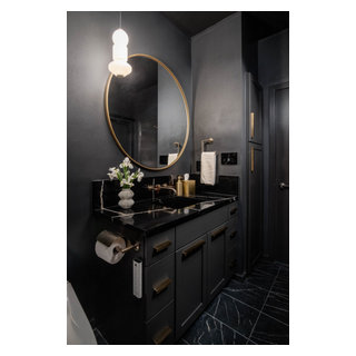 Dramatic All-Black Guest Bathroom - Eclectic - Bathroom - Austin - by ...