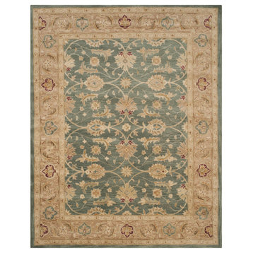 Safavieh Antiquity Collection AT849 Rug, Teal Blue/Taupe, 7'6"x9'6"