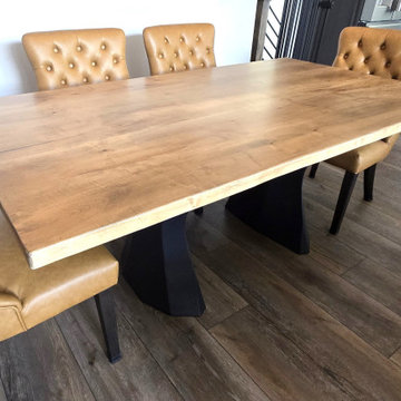 Rustic Live Edge Maple Hardwood Dining Table