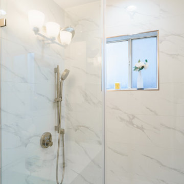White Marble Bathroom Remodel in Glendale