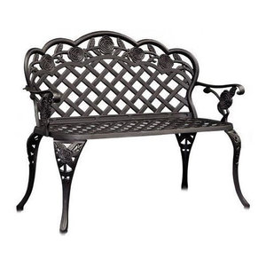 Cast Aluminum Garden Bench Mediterranean Outdoor Benches By