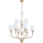 Quorum - Quorum 6811-9-60 Richmond - Nine Light 2-Tier Chandelier - Shade Included: TRUE* Number of Bulbs: 9*Wattage: 60W* BulbType: Medium Base* Bulb Included: No