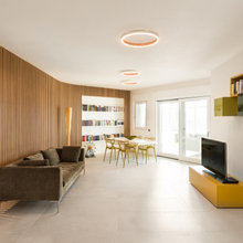 Pro e Cliente su Houzz: Zona Giorno con Parete Curva a Listelli