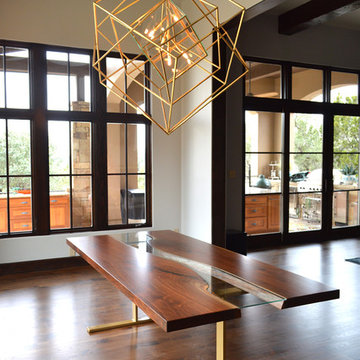 Walnut Waterways Table with Bonnell Base