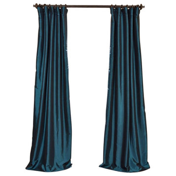 Meditteranean Blackout Faux Silk Taffeta Curtain Single Panel, 50"x96"