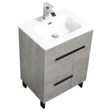 Alma Gill Freestanding Vanity With One Porcelain sink, 24"