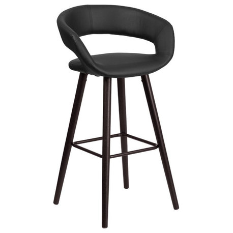 Flash Furniture 29" High Faux Leather Bar Stool in Black