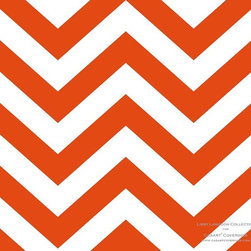 Casart coverings - Orange Chic Chevron - Custom Printed Removable Wallpaper - Wallpaper
