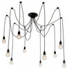 Black Industrial Edison Spider Chandelier Pendant Lights, Adjustable, 10 Lights