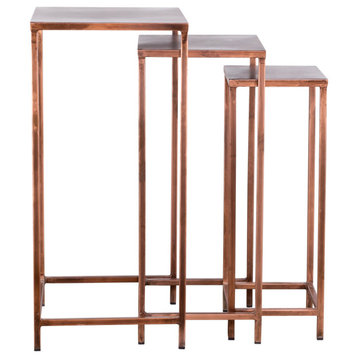 Pollock Tall Nesting Tables, Copper, Set of 3
