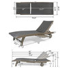 GDF Studio Yedda Outdoor Chaise Lounge With Pull-Out Tray, Set of 4, Gray