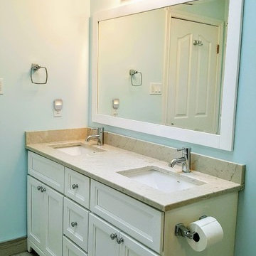Sky Blue and White Bathroom